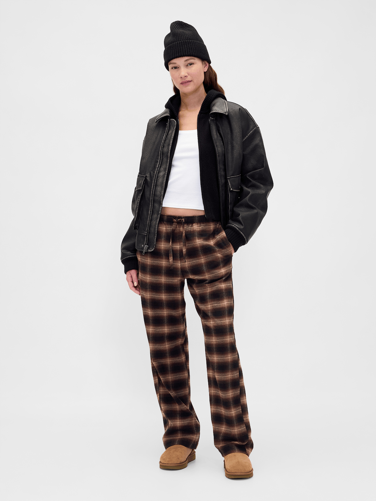 Adult Softest Flannel PJ Pants - Brown plaid