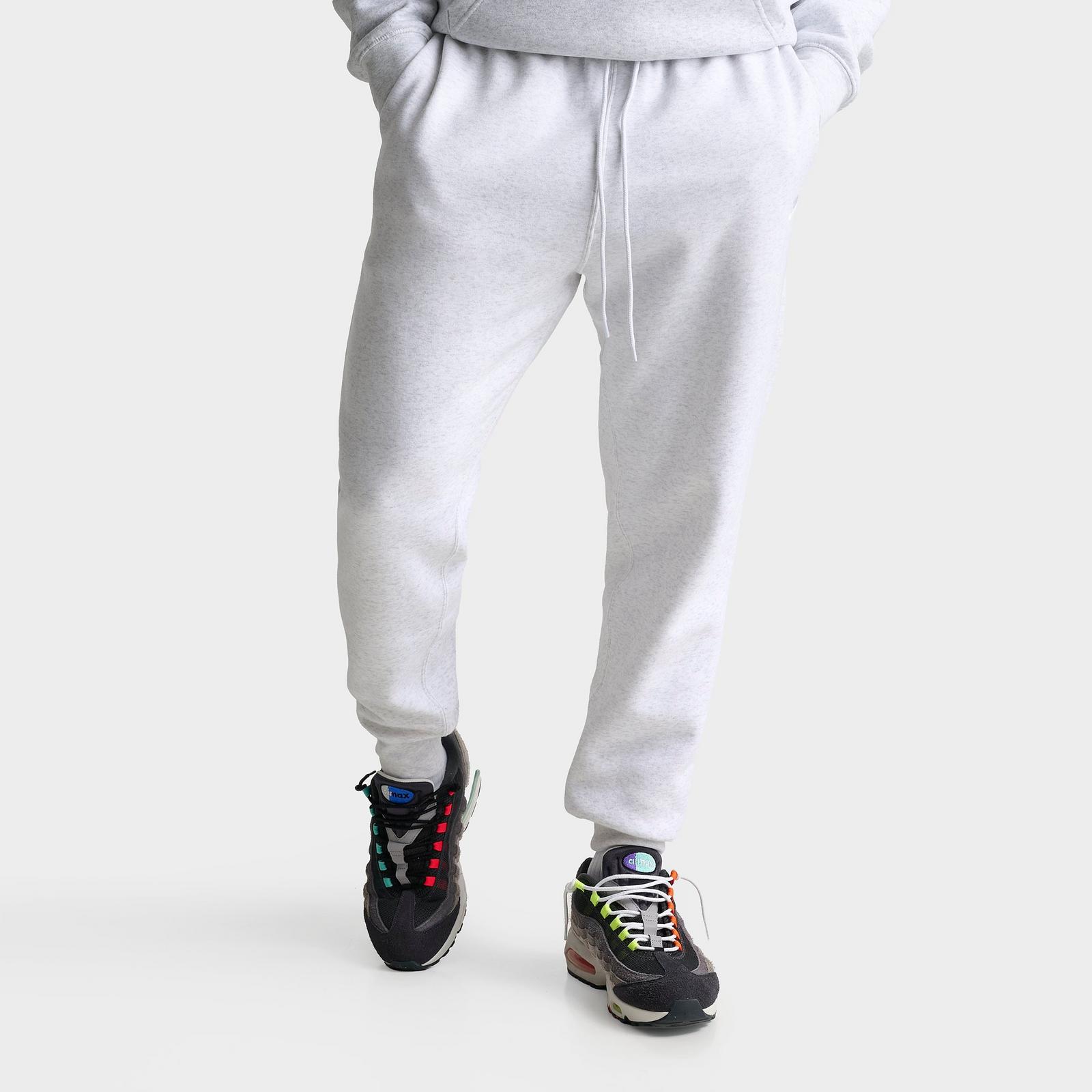 Men's Nike Club Fleece Premium Jogger Pants - Birch Heather/White