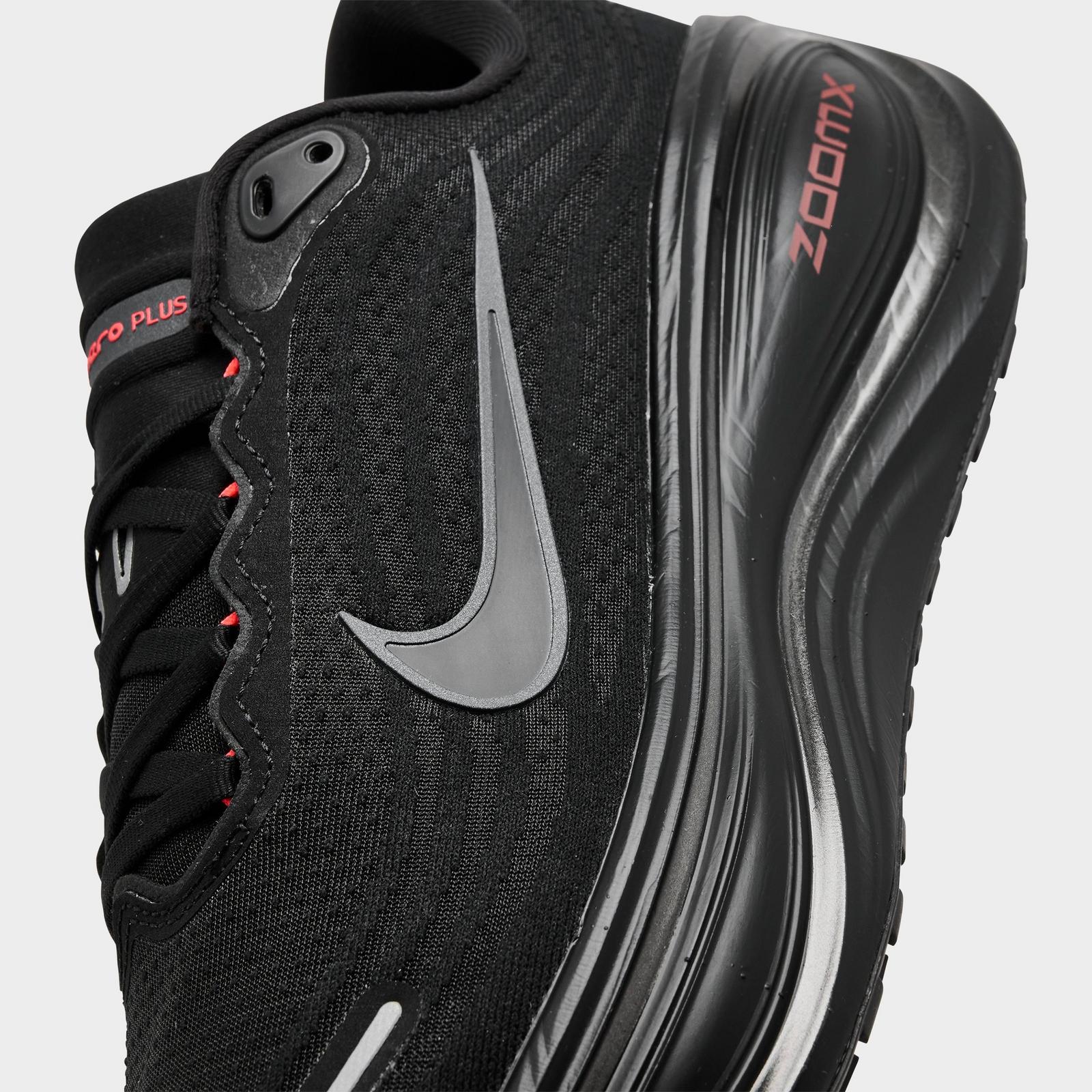 Men's Nike Vomero Plus Running Shoes - Black/Black/Bright Crimson/Wolf Grey