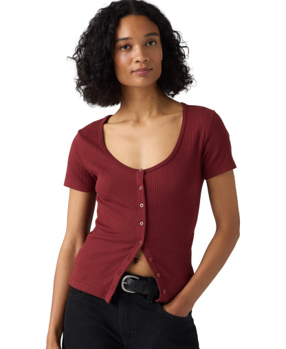 Levi's Women's Austen Button-Up Short-Sleeve Top - Warm Caber