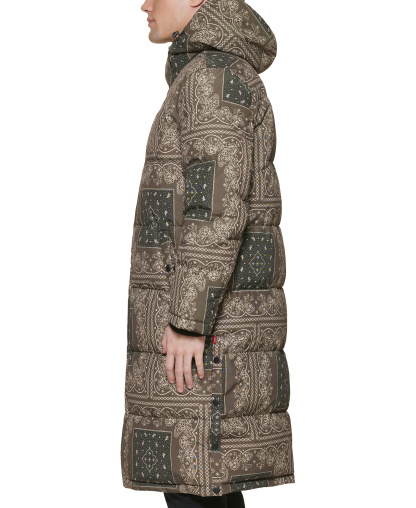 Levi's Men's Quilted Extra Long Parka Jacket - Olive Bandana