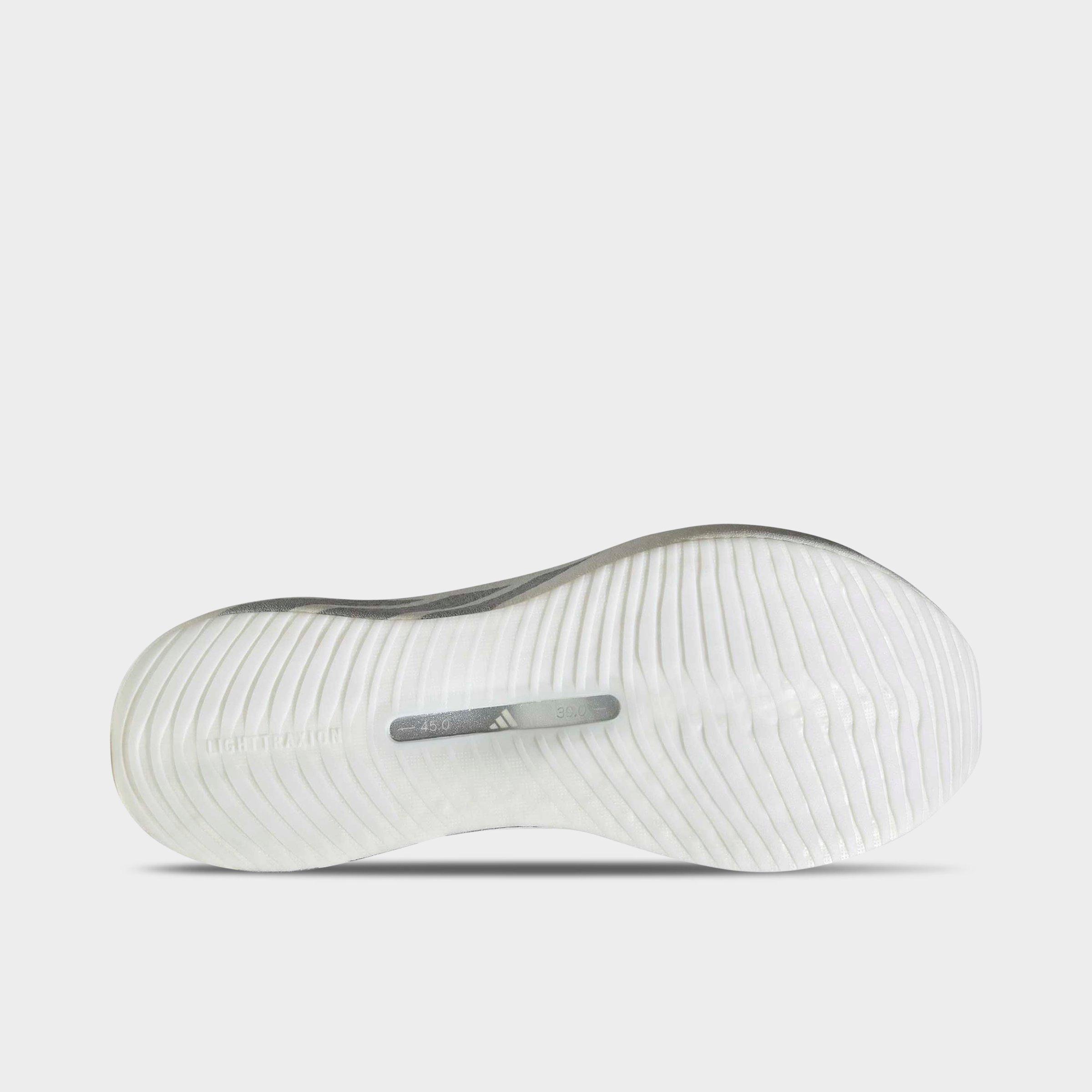 Men's adidas Hyperboost Edge Running Shoes - Part 1 - Cloud White/Silver Metallic/Zero Metallic - Bottom view