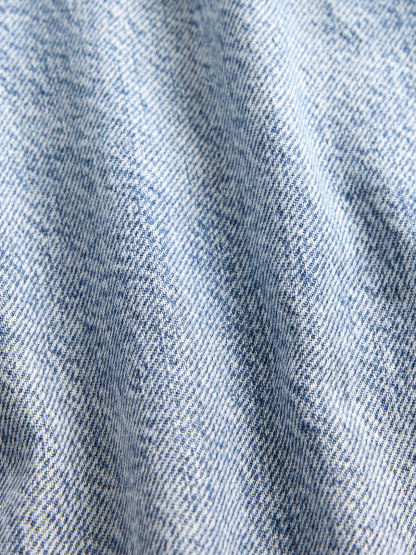 Mid Rise Denim Stripe Baggy Jeans - Light indigo