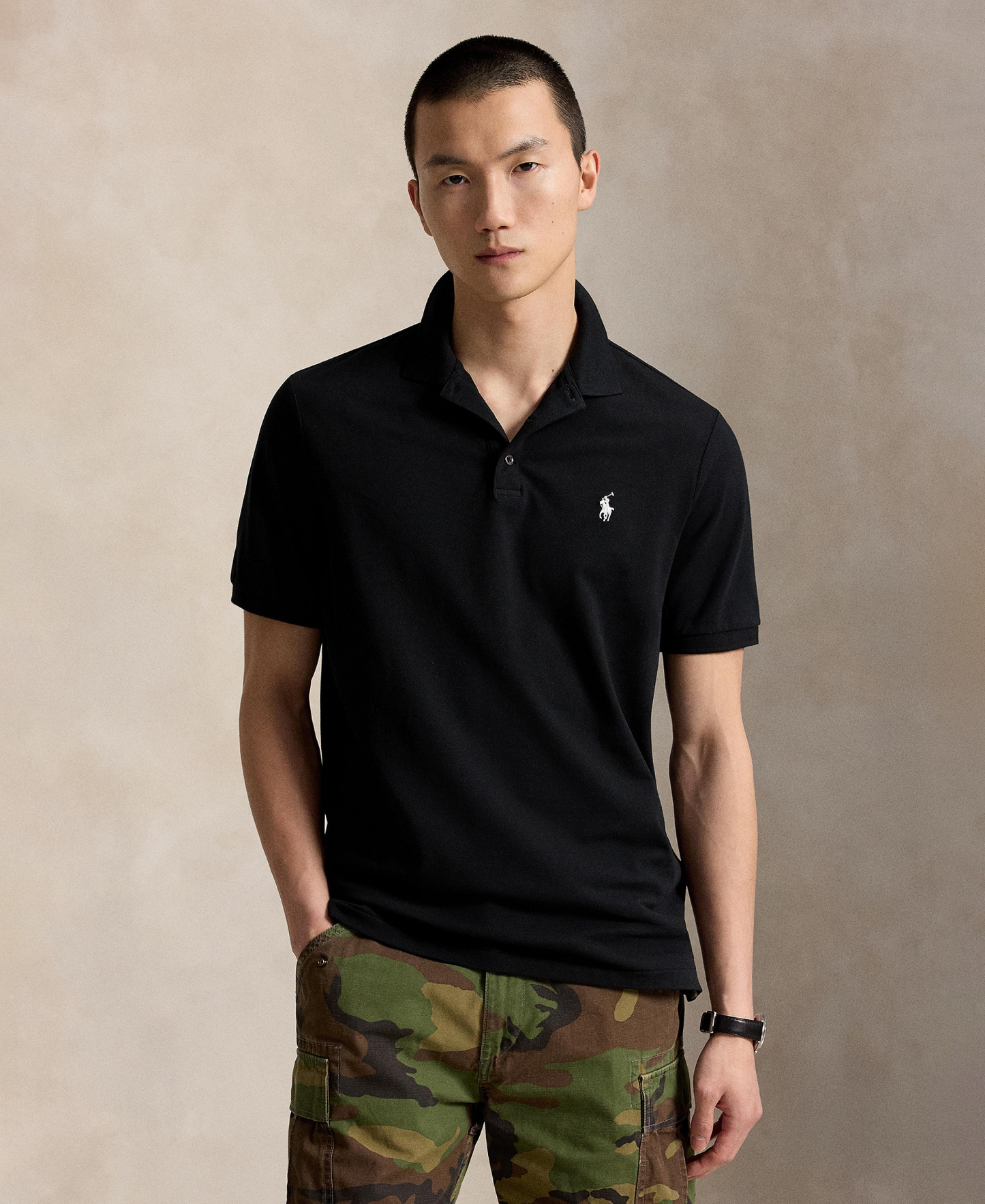 Polo Ralph Lauren Men's Classic-Fit Stretch Mesh Polo Shirt - Polo Black/Smoke