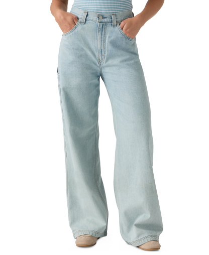 Levi's Women's Cinch-Waist Carpenter Lightweight Baggy Jeans - Abraided A