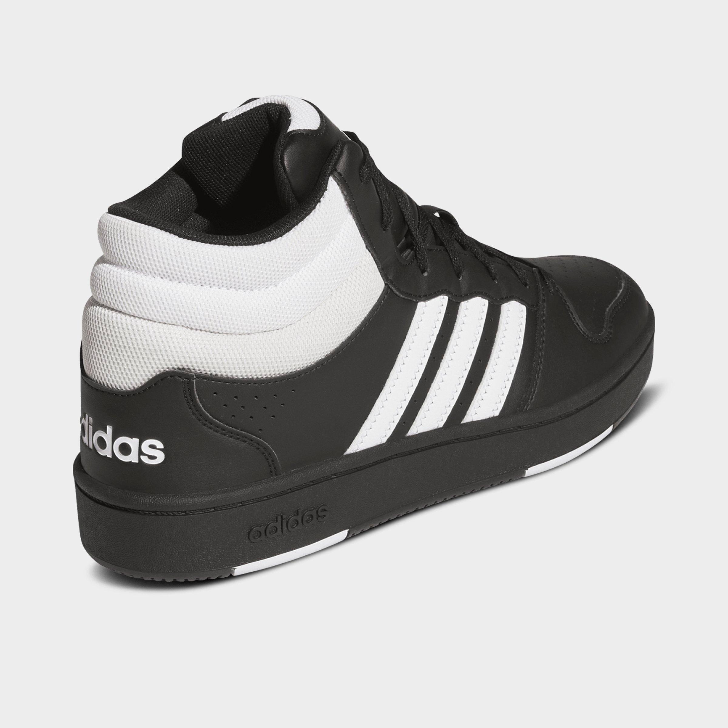 Men's adidas Hoops Classic Mid Casual Shoes - Core Black/Cloud White/Orbit Grey - Back view