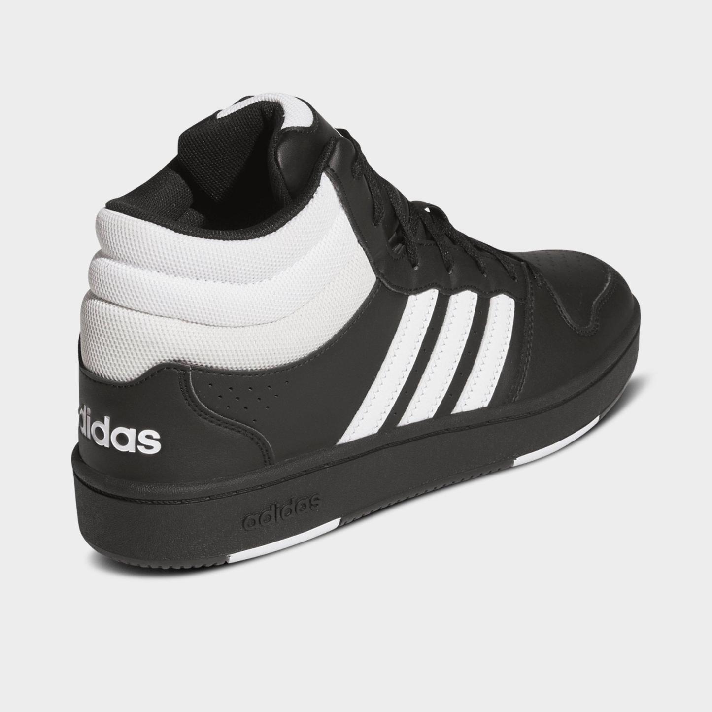Men's adidas Hoops Classic Mid Casual Shoes - Core Black/Cloud White/Orbit Grey - Back view