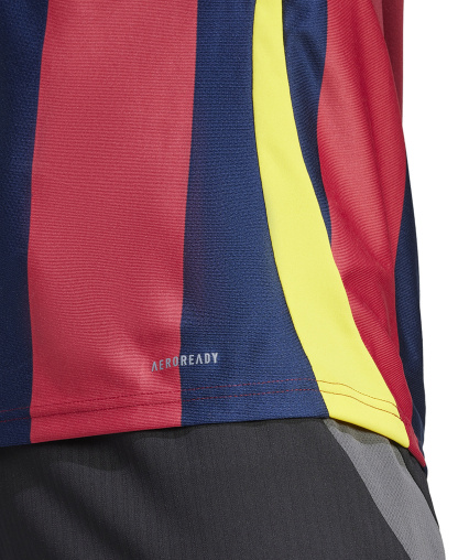 adidas Men's Stripe Logo Jersey T-Shirt - Burg / Nvy / Yelo