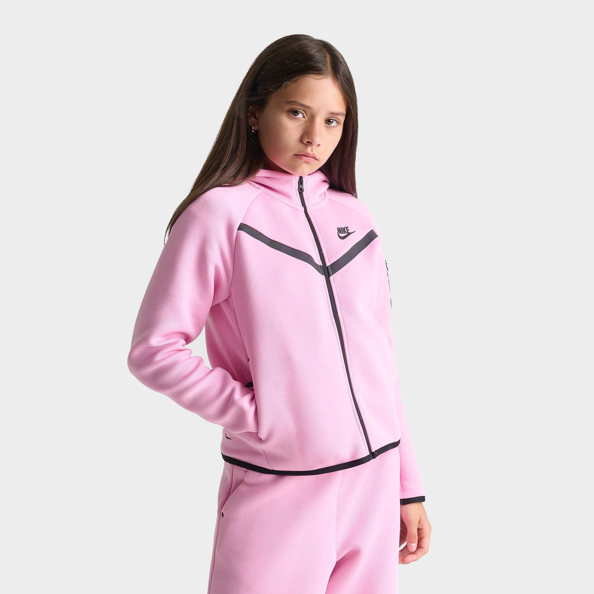 Girls' Big Kids' Nithtke Sportswear Tech Fleece Full-Zip Hoodie - Pink Rise/Black
