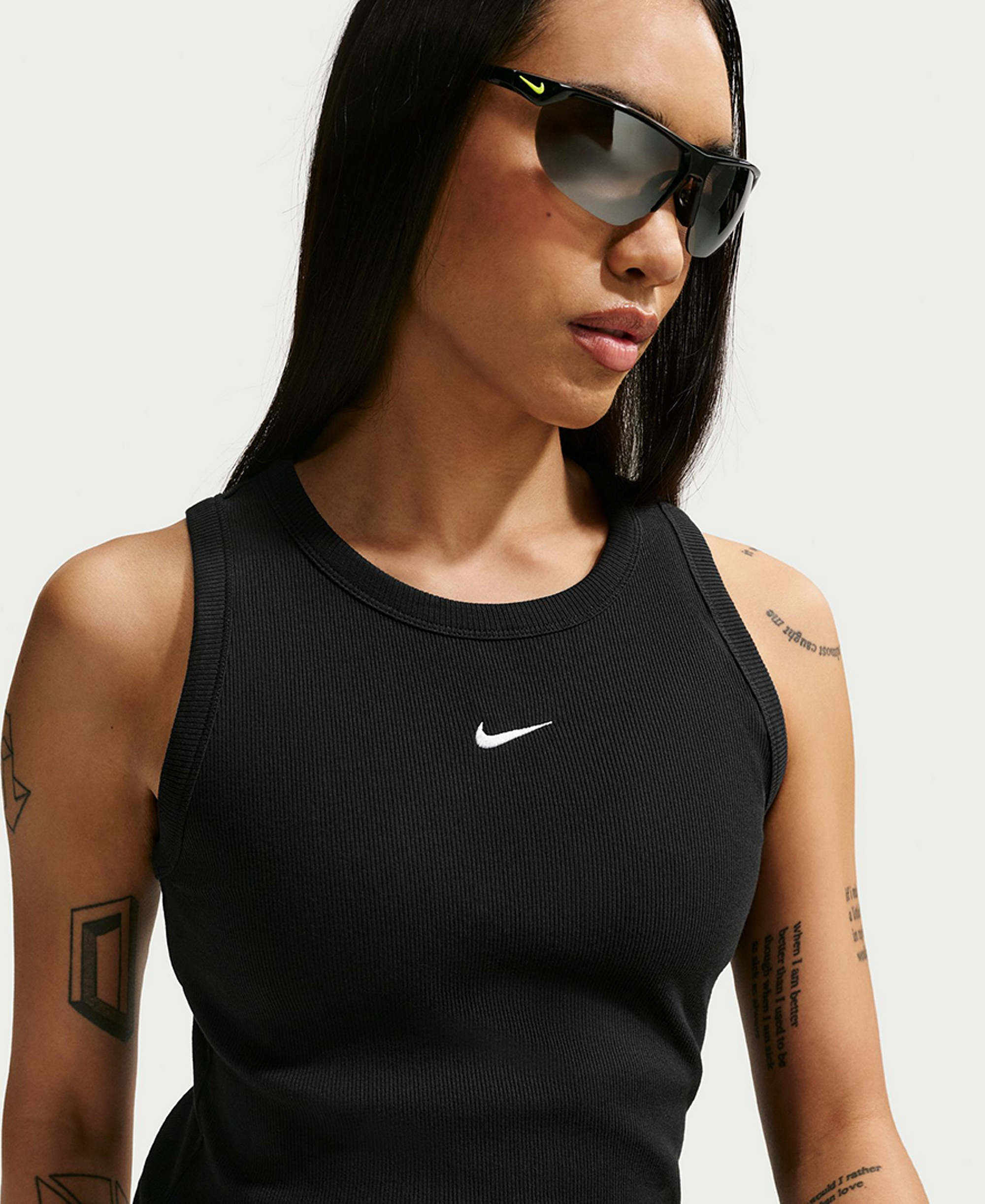 Nike Women's Tight Ribbed Tank Top - Black/white