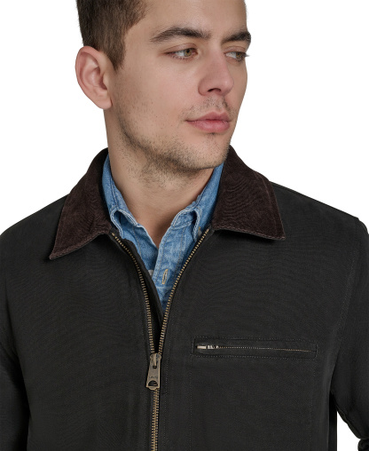 Levi's Men's Cotton Canvas Zip-Front Depot Jacket - Black