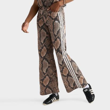 Women's adidas Originals Snake Print Denim Loose Pants - Linen/Magic Beige - view 1