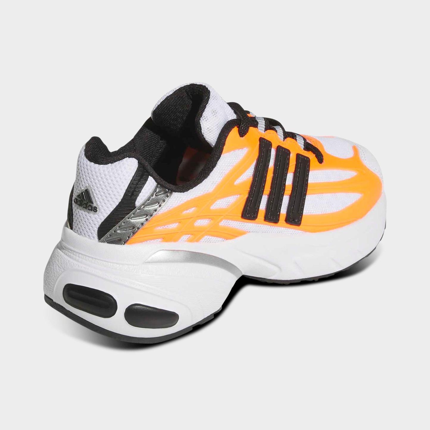 Little Kids' adidas Adistar XLG 2.0 Stretch Lace Casual Shoes - White/Black/Solar Orange - Back view