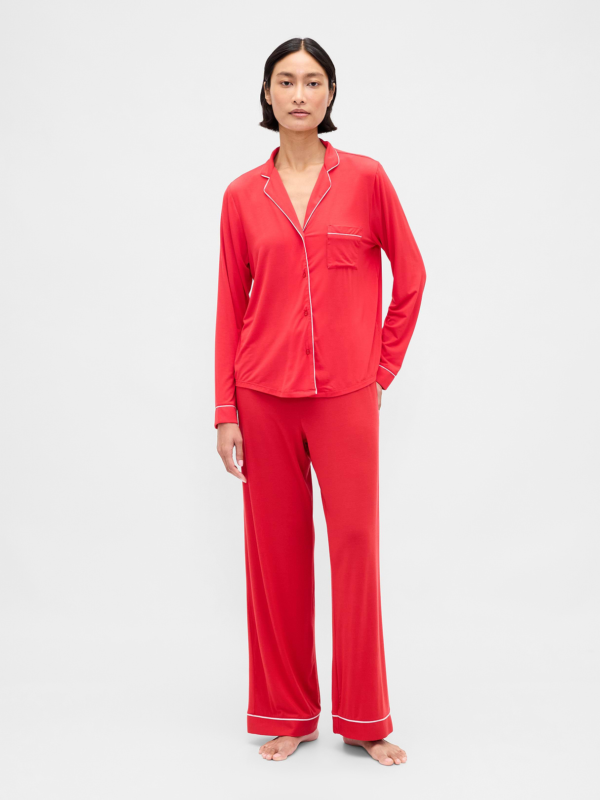 SoftMade Modal PJ Top - Modern red