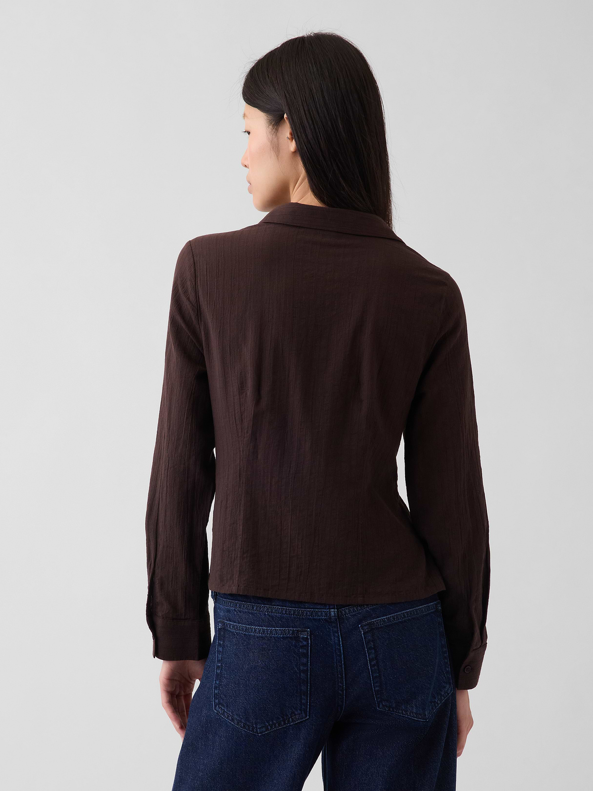 Textured Dobby Fitted Shirt - Terra brown