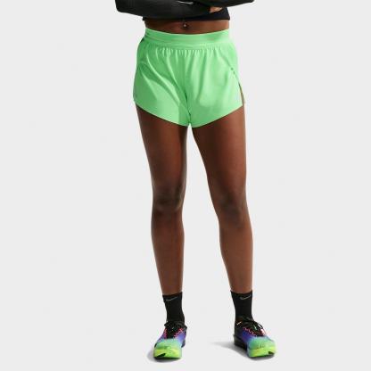 Women's Nithtke AeroSwift Dri-FIT ADV Mid-Rise 3 Inch Brief-Lined Shorts - Illusion Green/Black/White/Aluminum