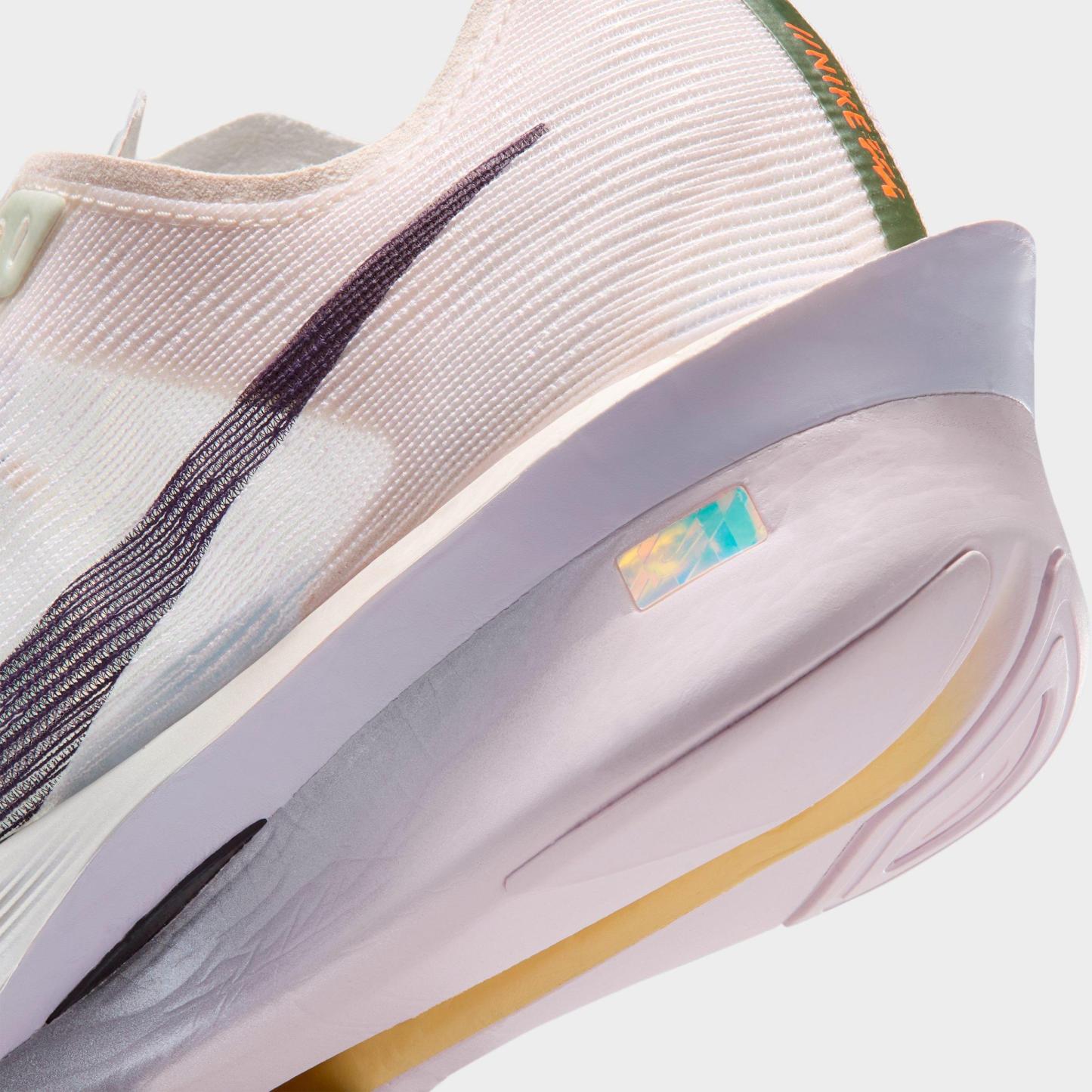 Women's Nithtke Vaporfly 4 Running Shoes - Barely Green/Chalk/Hyper Crimson/Purple Dynasty - Detail shot
