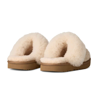 UGG® Kids Cozy II Knit Slip-On Slippers - Cream