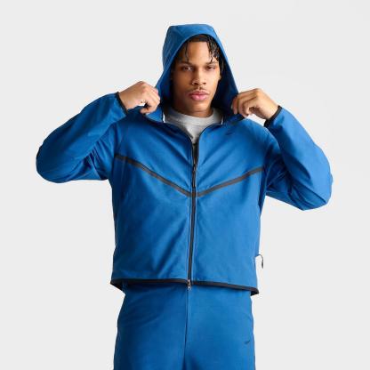 Men's Nike Tech Shori Knit Full-Zip Windbreaker Jacket - Court Blue/Black