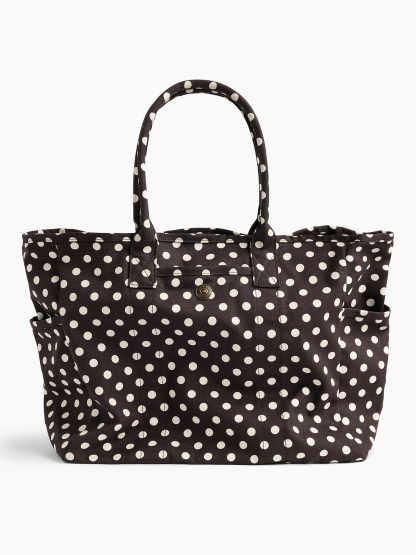 Mini Canvas Favorite Tote - Brown dot