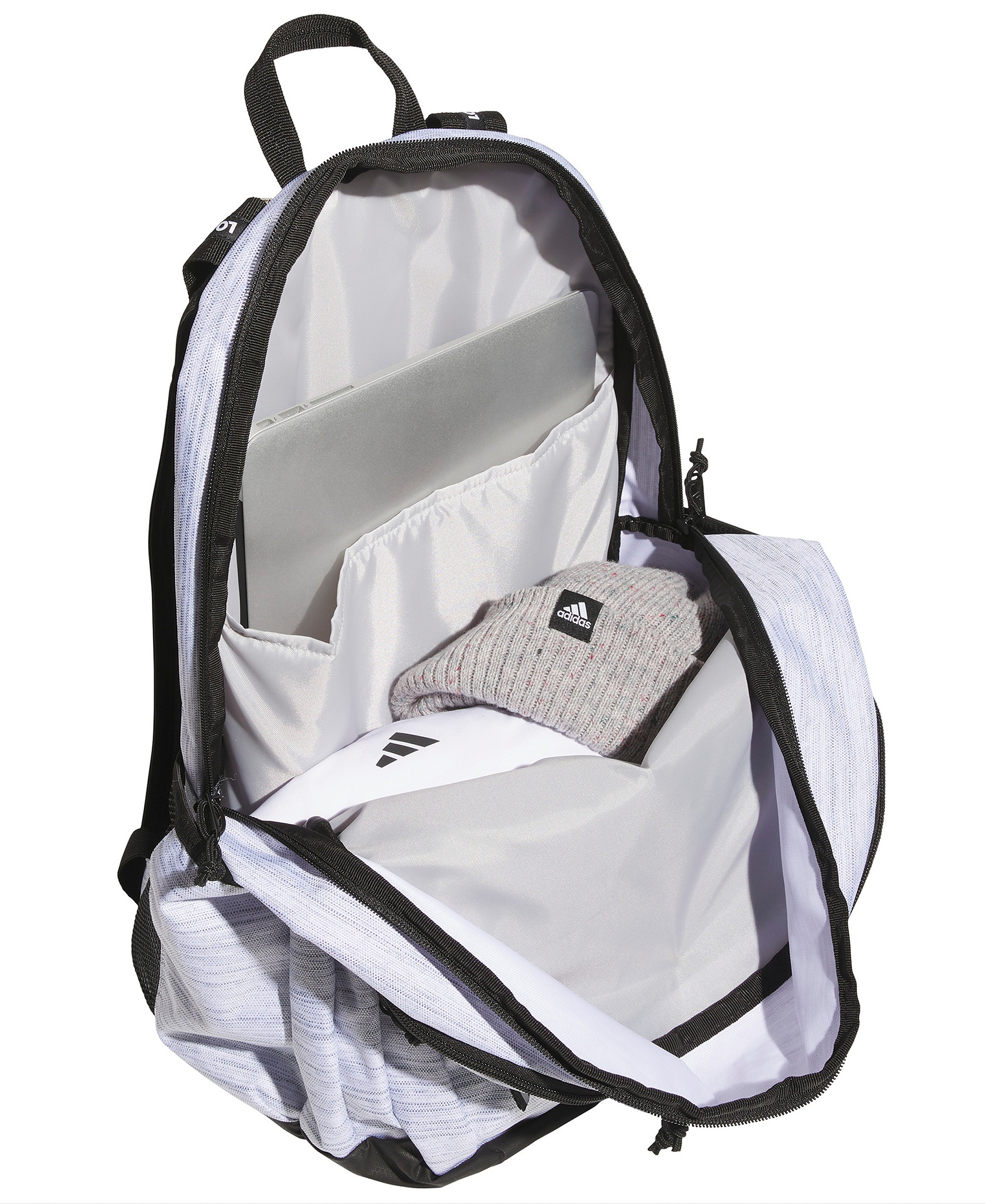adidas Men's Multi-Compartment Design Backpack Messenger - Two Tone White/Black