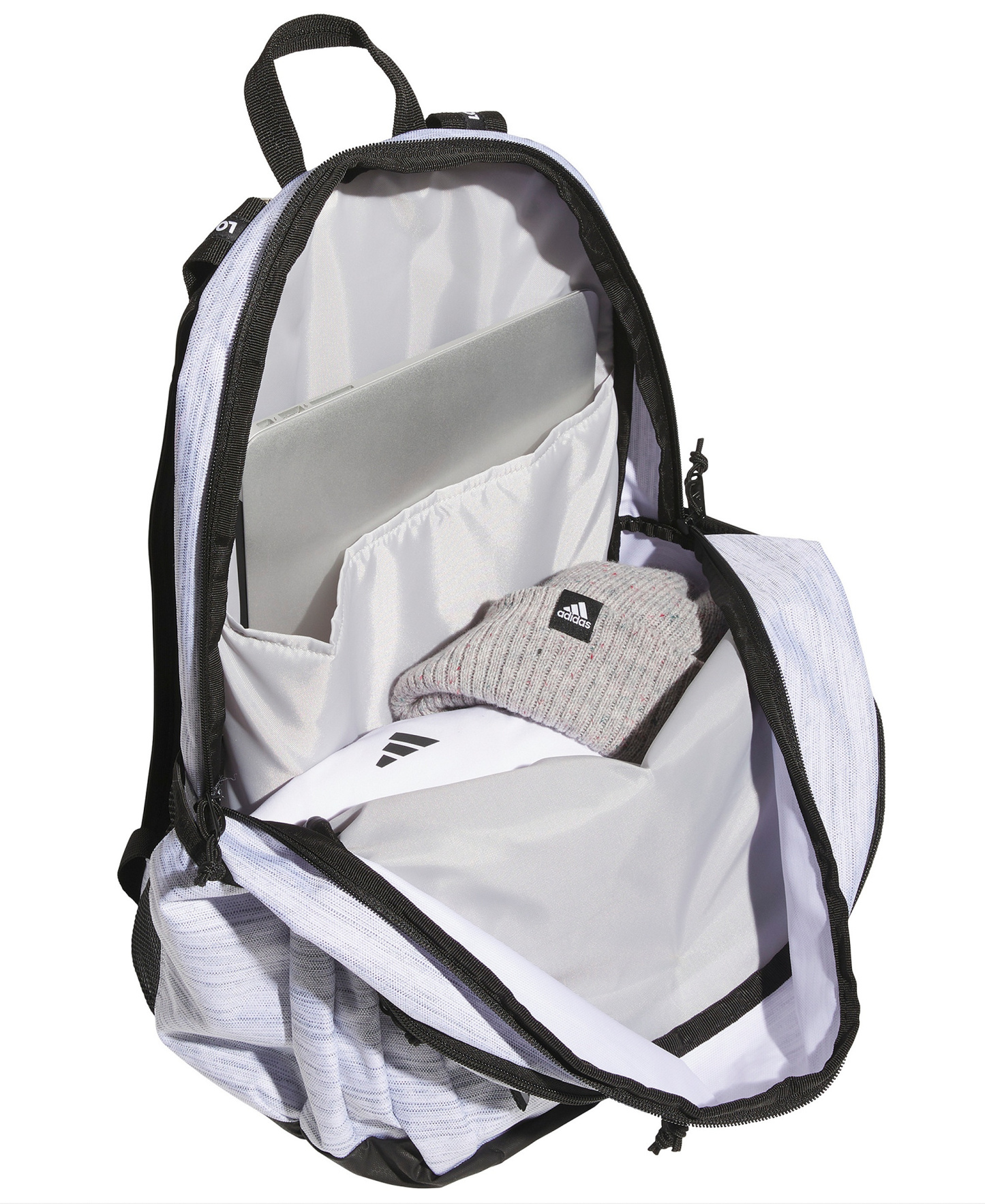 adidas Men's Multi-Compartment Design Backpack Messenger - Two Tone White/Black