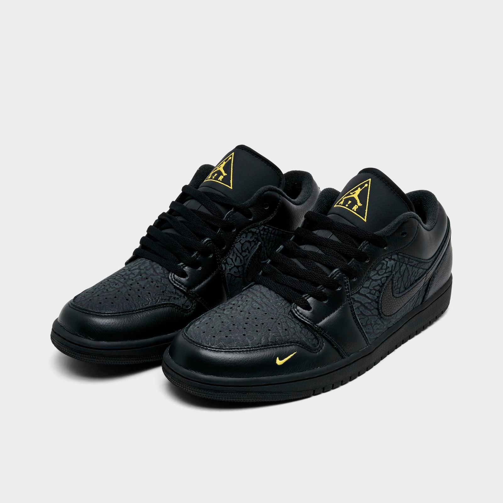 Men's Air Jordan Retro 1 Low SE Casual Shoes - Black/Anthracite/Tour Yellow - view 2