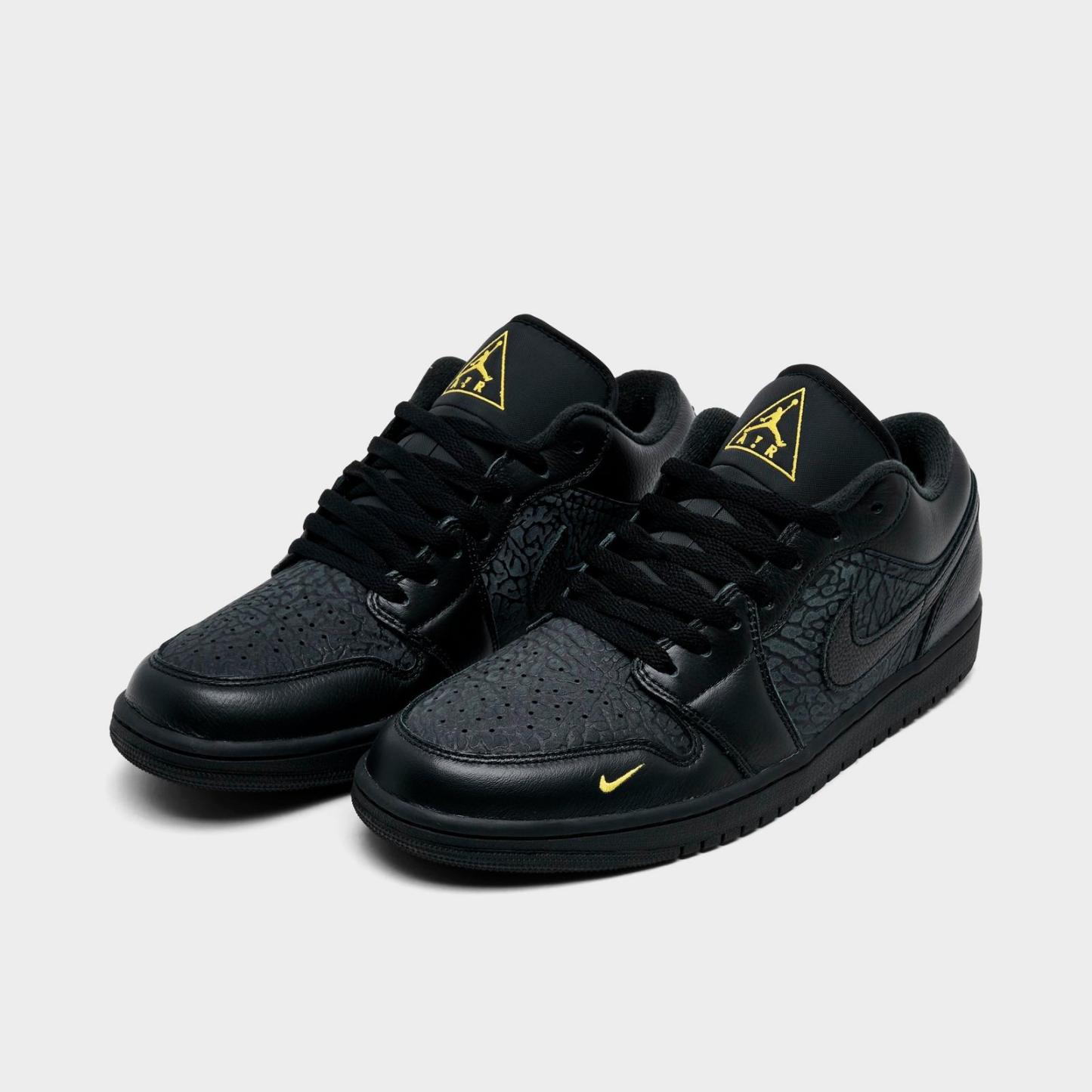 Men's Air Jordan Retro 1 Low SE Casual Shoes - Black/Anthracite/Tour Yellow - view 2