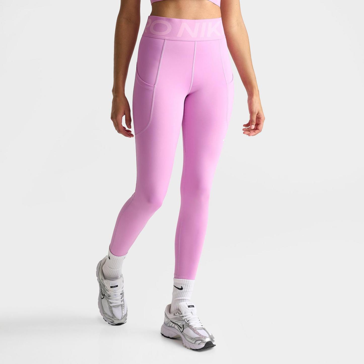 Women's Nike Pro Sculpt High-Waisted 7/8 Leggings - Light Magenta/White