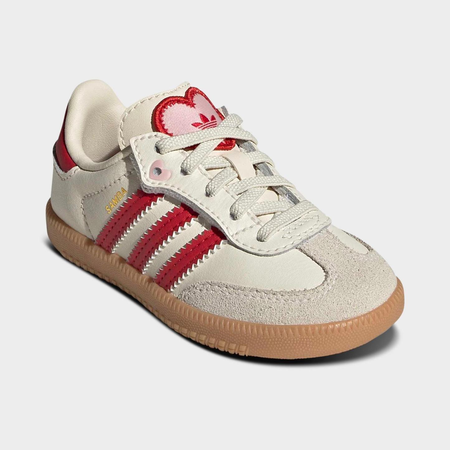 Kids' Toddler adidas Originals Samba OG Comfort Closure SE Casual Shoes - Cream White/Better Scarlet/Gum - view 2