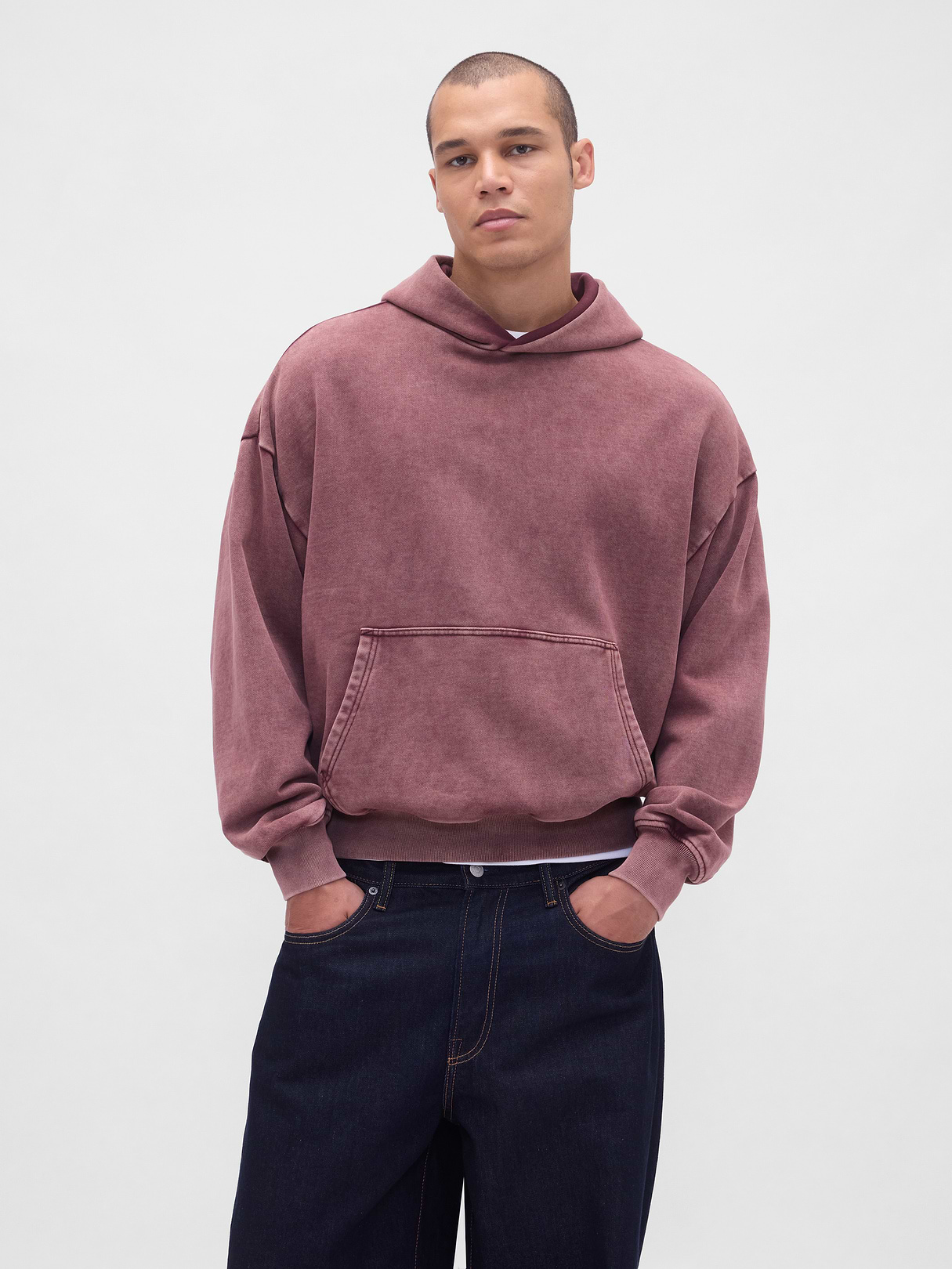 Adult Heavyweight Oversized Hoodie - DARK MAROON