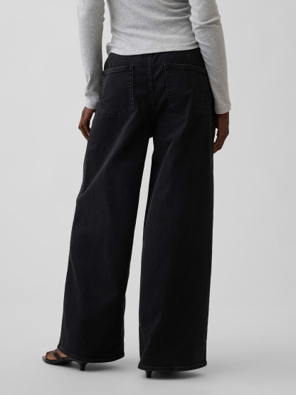 Mid Rise UltraSoft Easy Baggy Jeans - Black wash