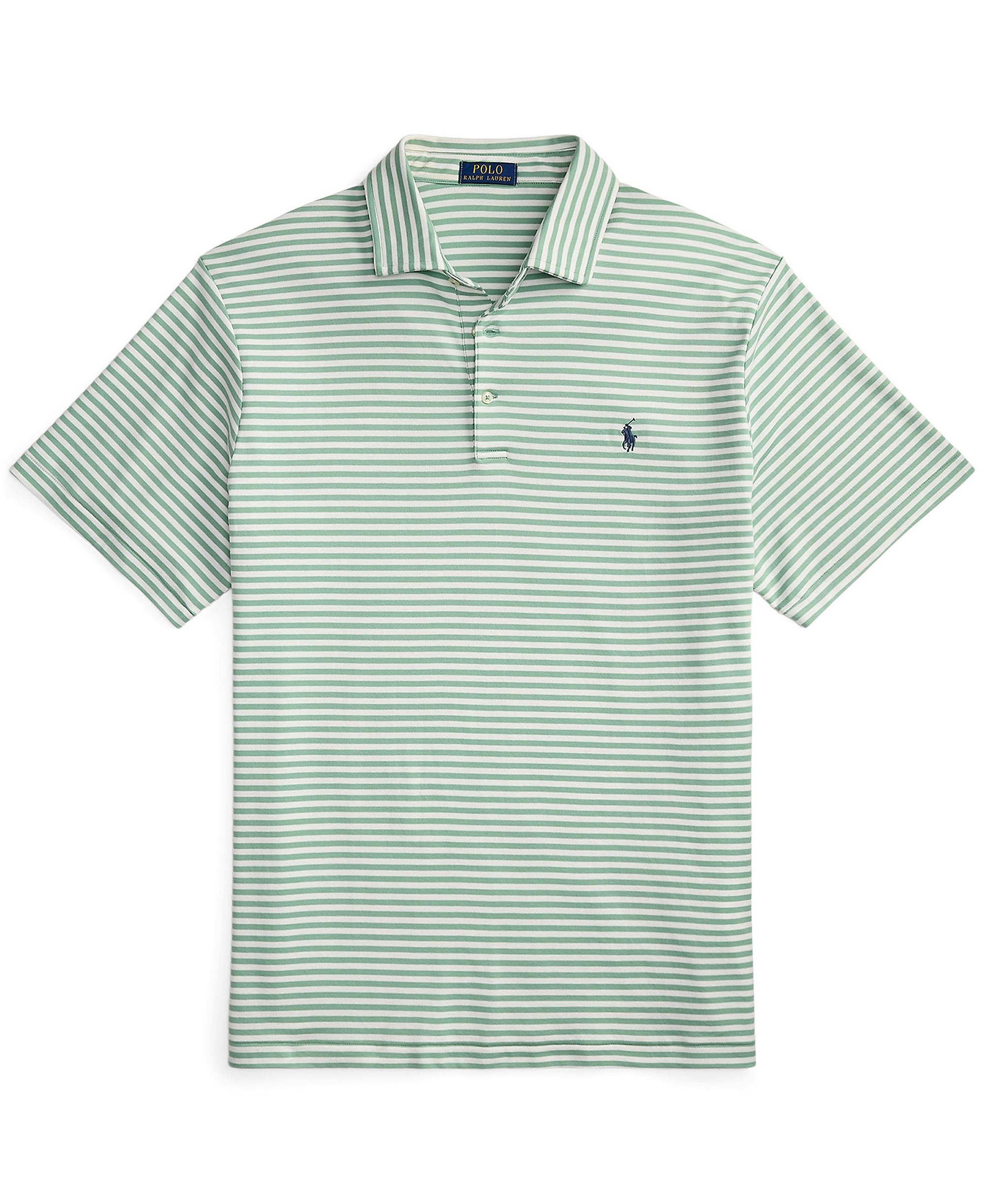 Polo Ralph Lauren Men's Big & Tall Striped Polo Shirt - Faded Mint/White