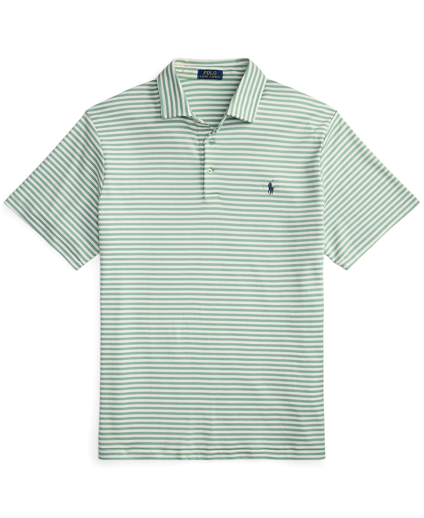 Polo Ralph Lauren Men's Big & Tall Striped Polo Shirt - Faded Mint/White