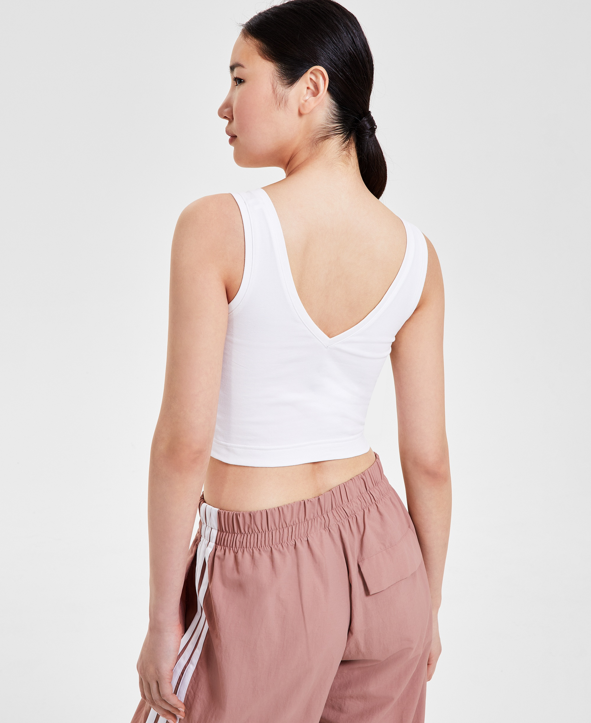 adidas Women's Essentials Small Logo Cotton Tank Top - White/Black