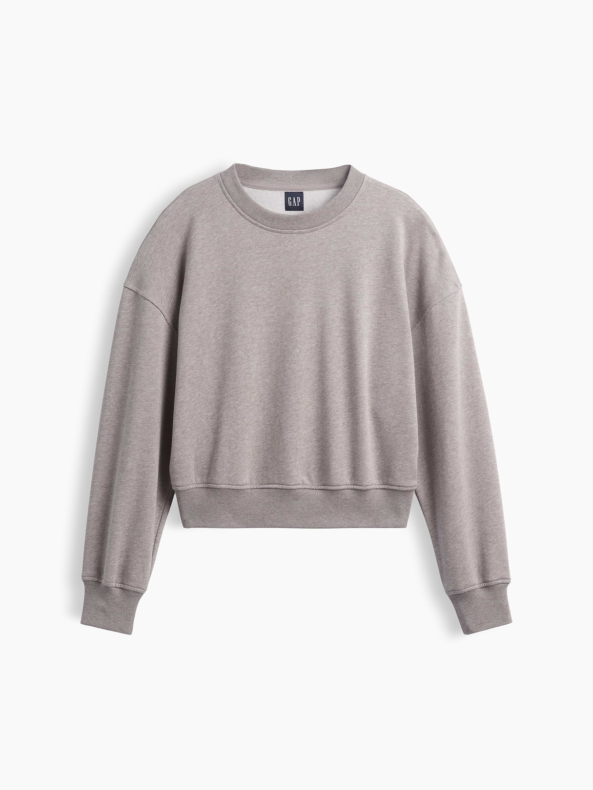 VintageSoft Terry Oversized Wedge Side-Slit Sweatshirt - Light brown