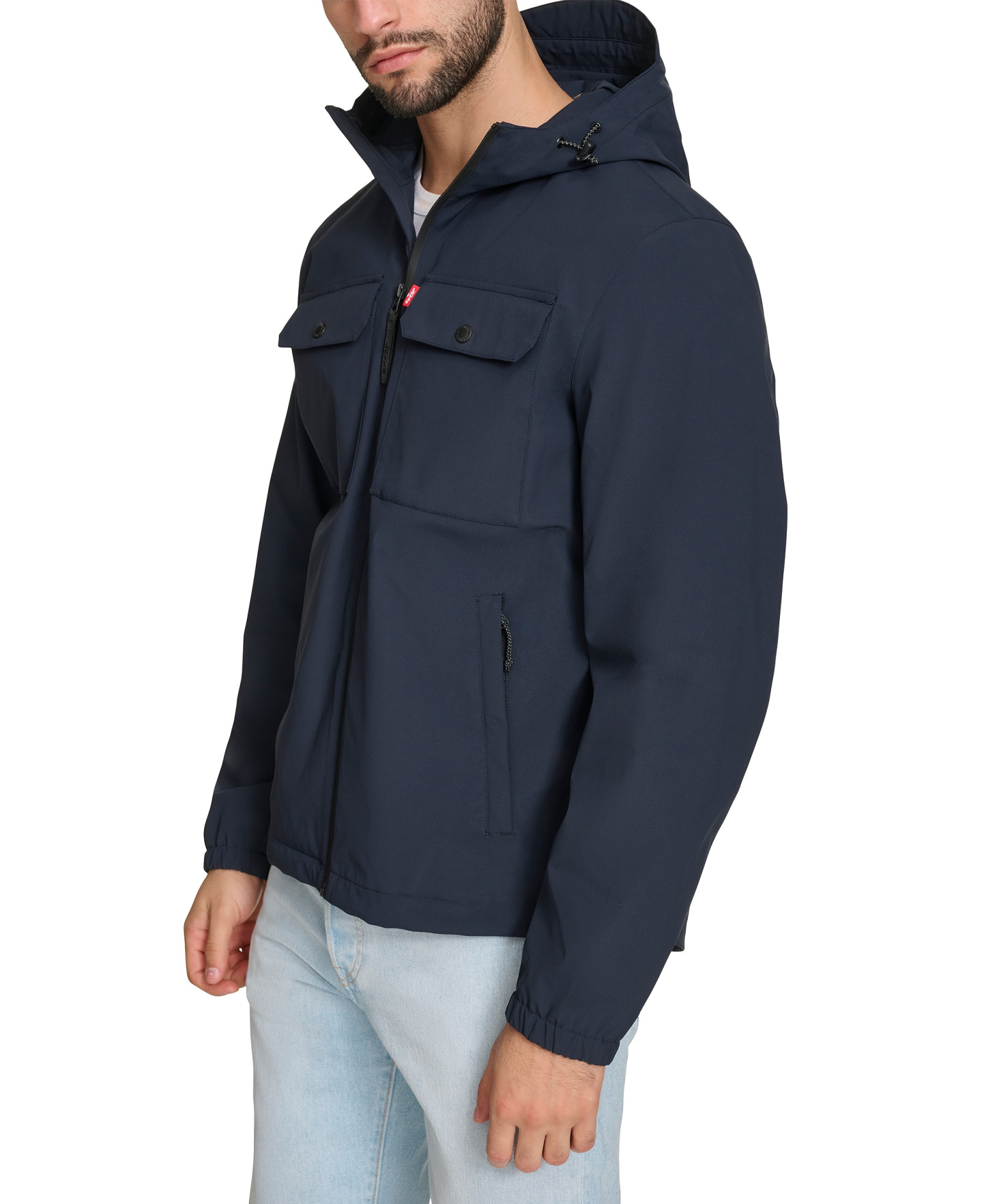 Levi's Men's Hooded Rain Jacket - Navy