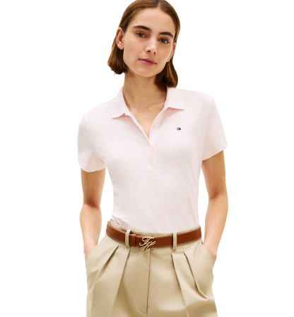 Tommy Hilfiger Women's Printed Short-Sleeve Polo Top - Handrawn Rope