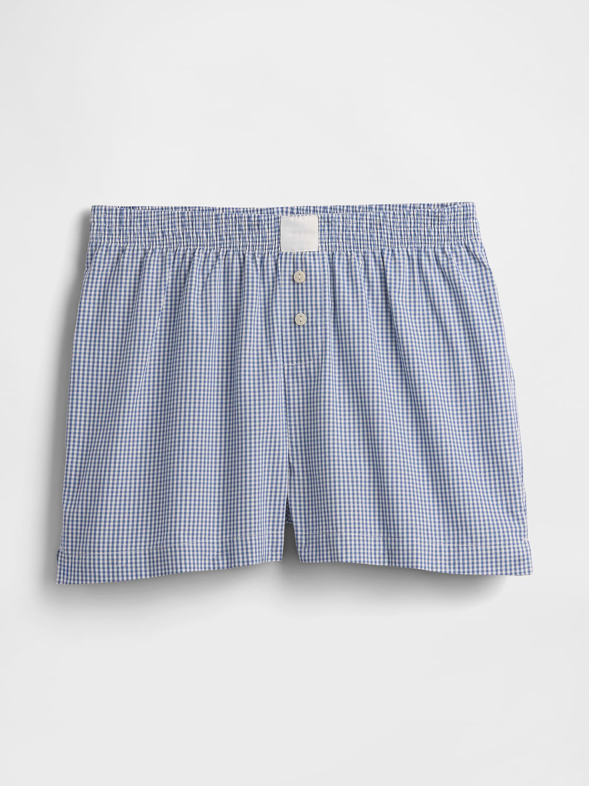 Poplin PJ Boxer Shorts - Navy blue gingham