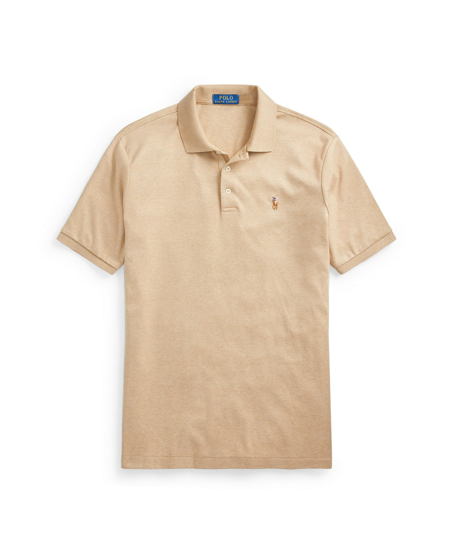 Polo Ralph Lauren Men’s Slim-Fit Soft Cotton Polo Shirt - Classic Camel Heather