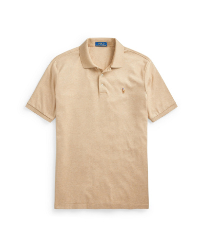 Polo Ralph Lauren Men’s Slim-Fit Soft Cotton Polo Shirt - Classic Camel Heather
