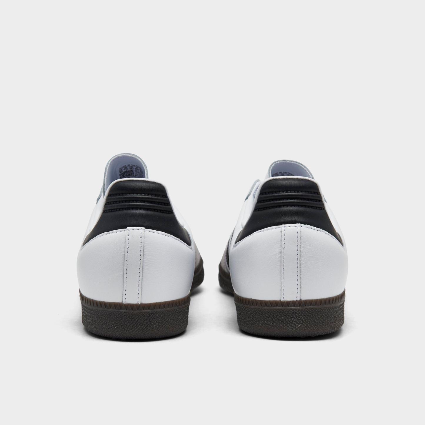 Men's adidas Originals Samba OG Casual Shoes - Part 1 - White/Black/Clear Granite - Back view