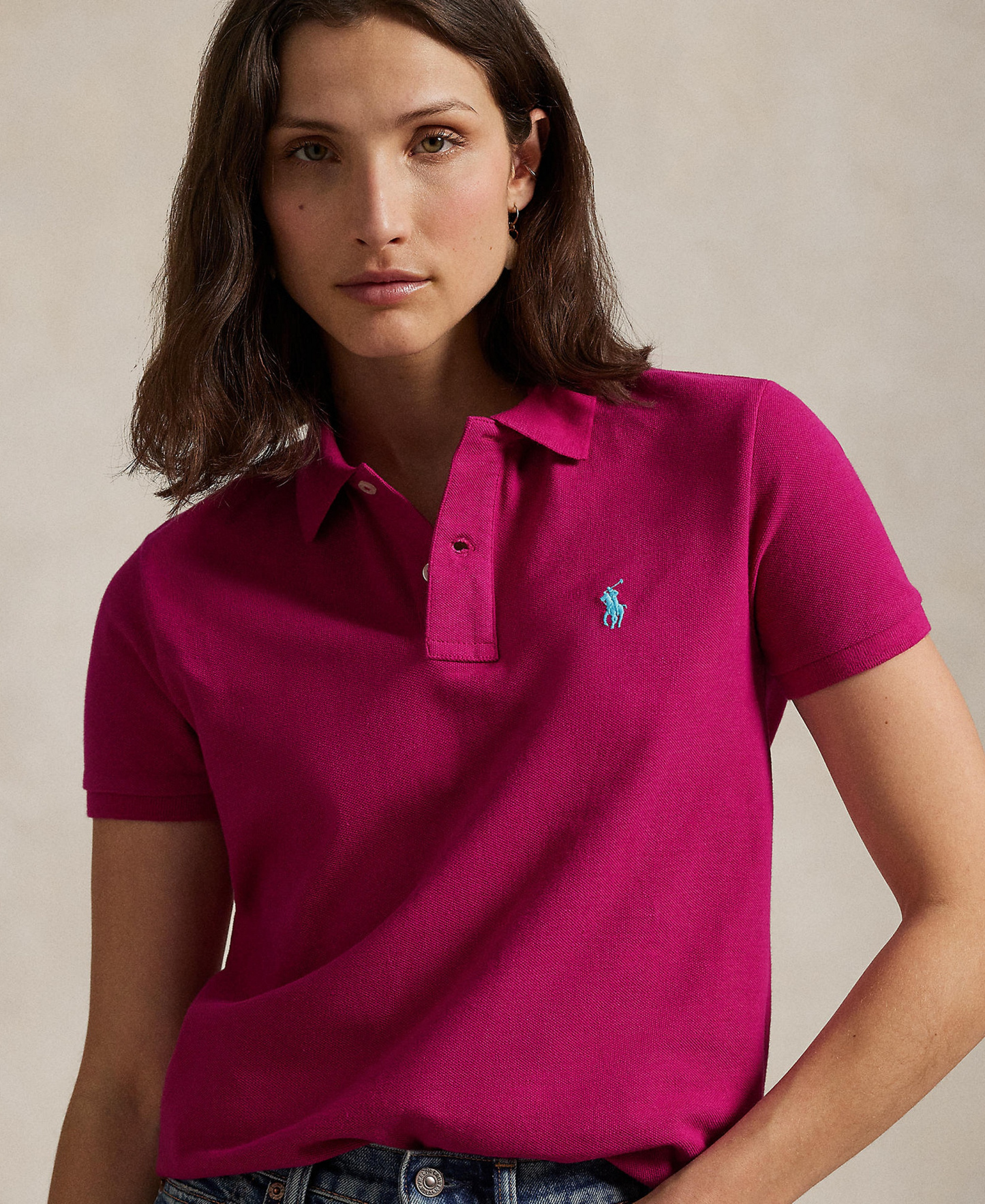 Polo Ralph Lauren Women's Classic-Fit Mesh Polo Shirt - Pink Sky