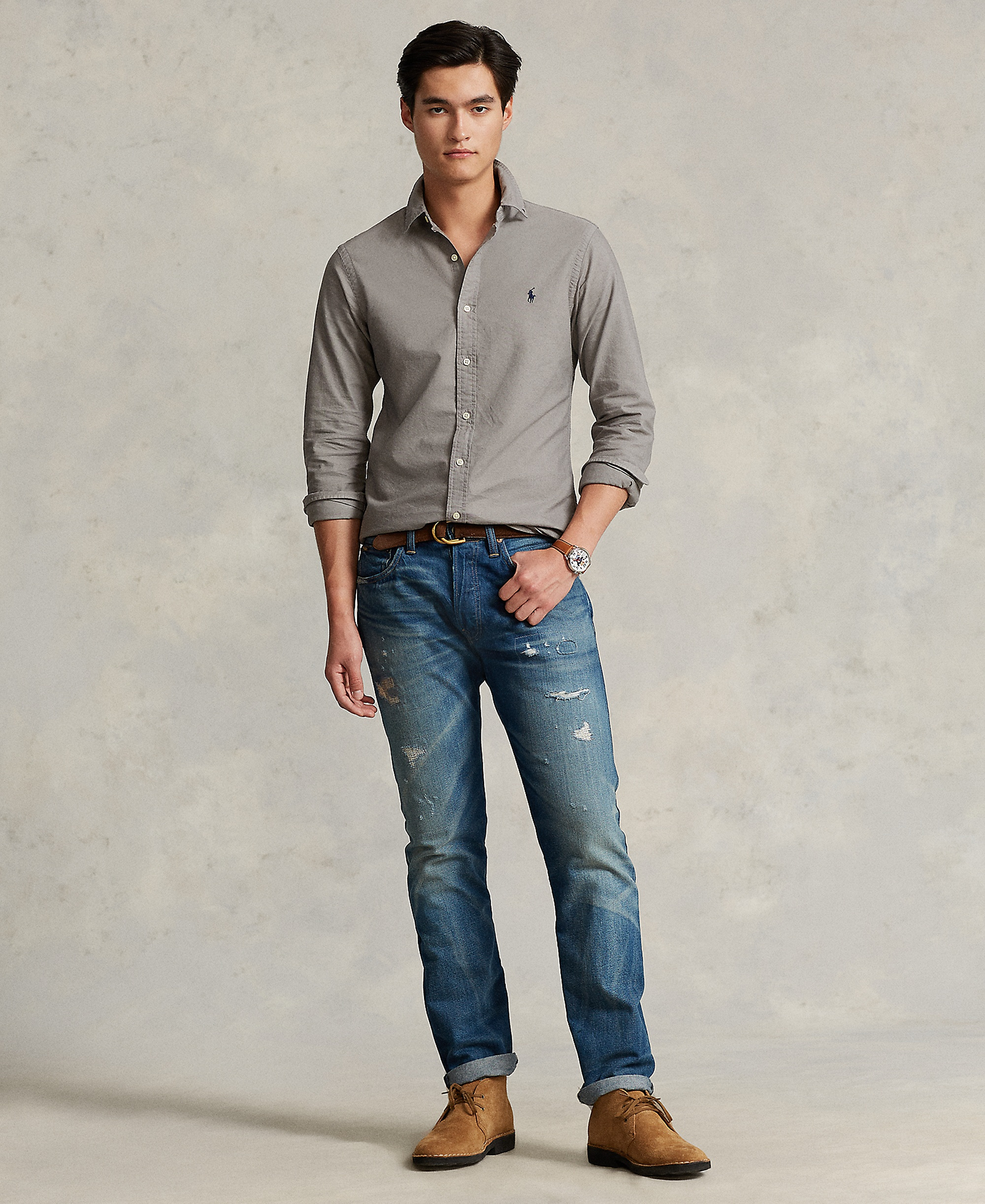 Polo Ralph Lauren Men's Garment-Dyed Oxford Shirt - Perfect Gray