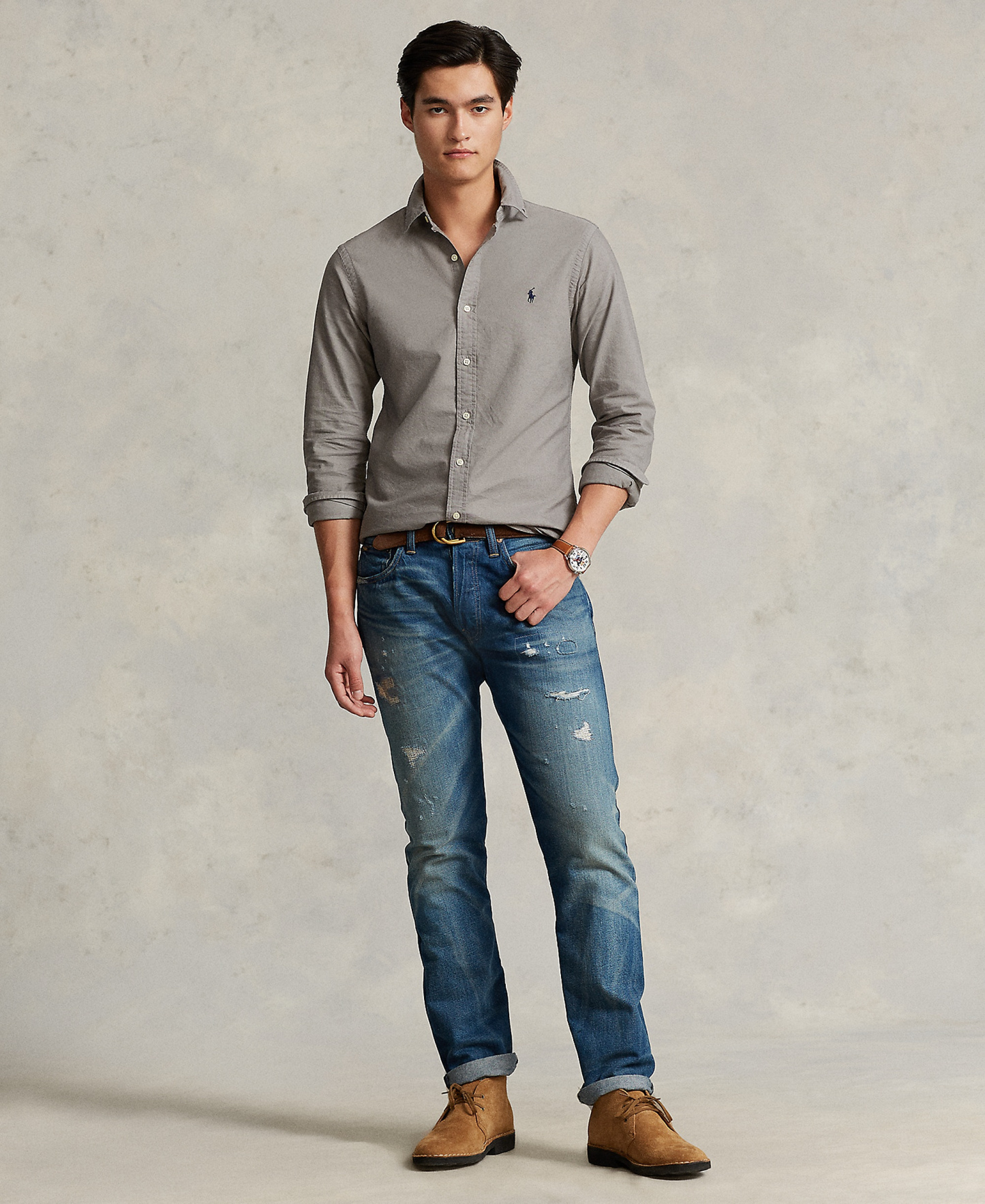 Polo Ralph Lauren Men's Garment-Dyed Oxford Shirt - Perfect Gray