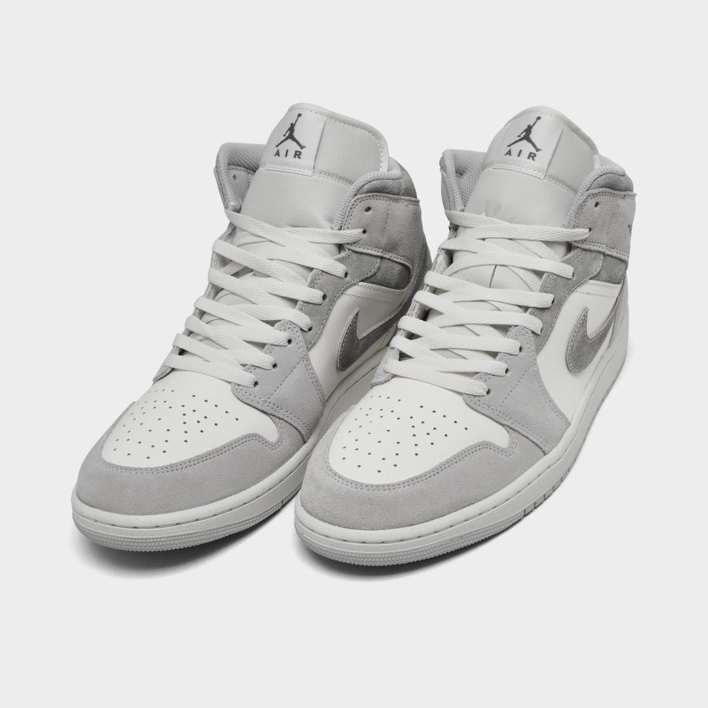 Men's Air Jordan Retro 1 Mid SE Casual Shoes - Neutral Grey/Sail/Smoke Grey - view 2