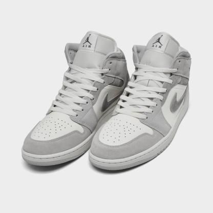 Men's Air Jordan Retro 1 Mid SE Casual Shoes - Neutral Grey/Sail/Smoke Grey - view 2