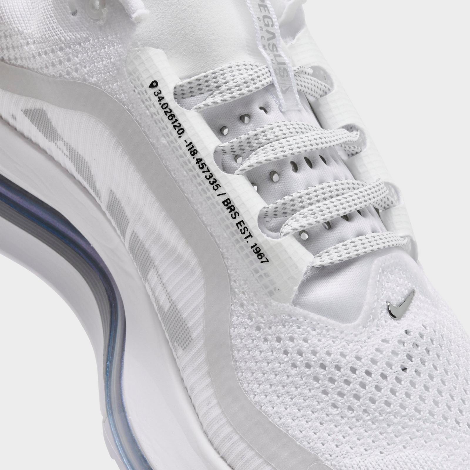 Men's Nike Pegasus Premium Running Shoes - White/Metallic Silver/Metallic Silver