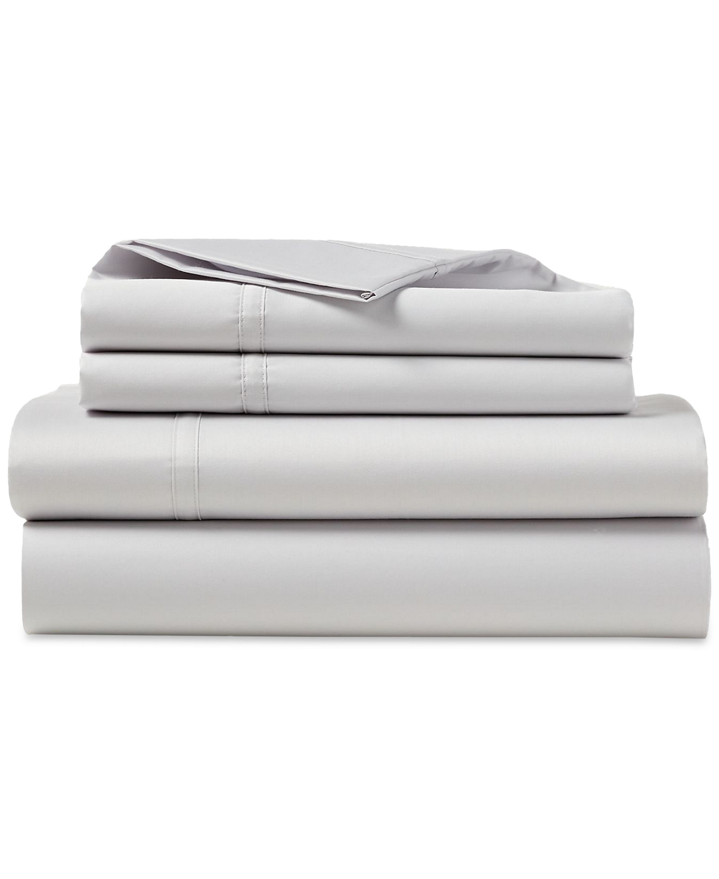 Lauren Ralph Lauren Spencer 475-Thread Count Cotton Sateen 4-Piece Sheet Set, Queen - Soft Grey