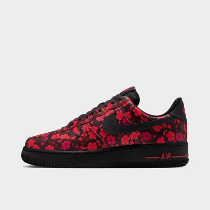 Women's Nithtke Air Force 1 '07 Floral Casual Shoes - Multi-Color/Cinnabar/Off Noir - Left shoe facing left. Outside of the shoe.